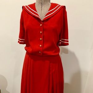 Nautical Sailor Red Dress Talbots